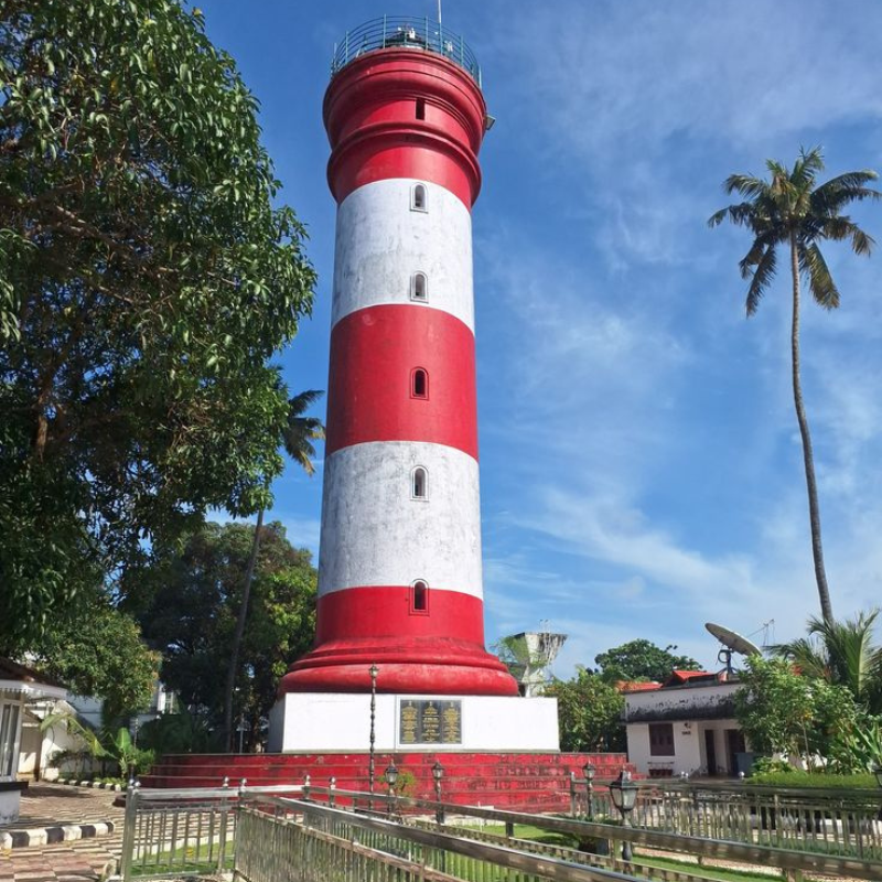 The historic old pier and lighthouse at Alappuzha Beach