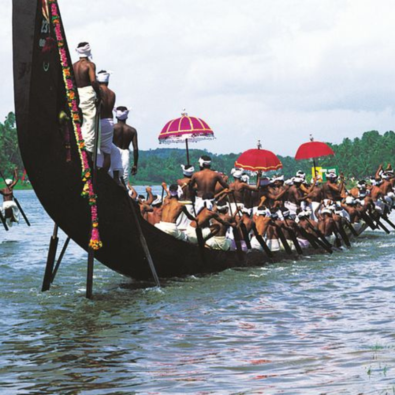Chundan Vallam snake boats racing on Punnamada Lake