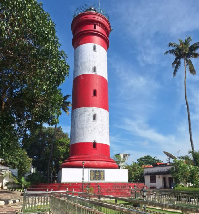 The historic old pier and lighthouse at Alappuzha Beach