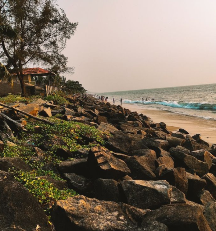 Scenic view of Cherai Beach where the ocean meets the Kerala backwaters